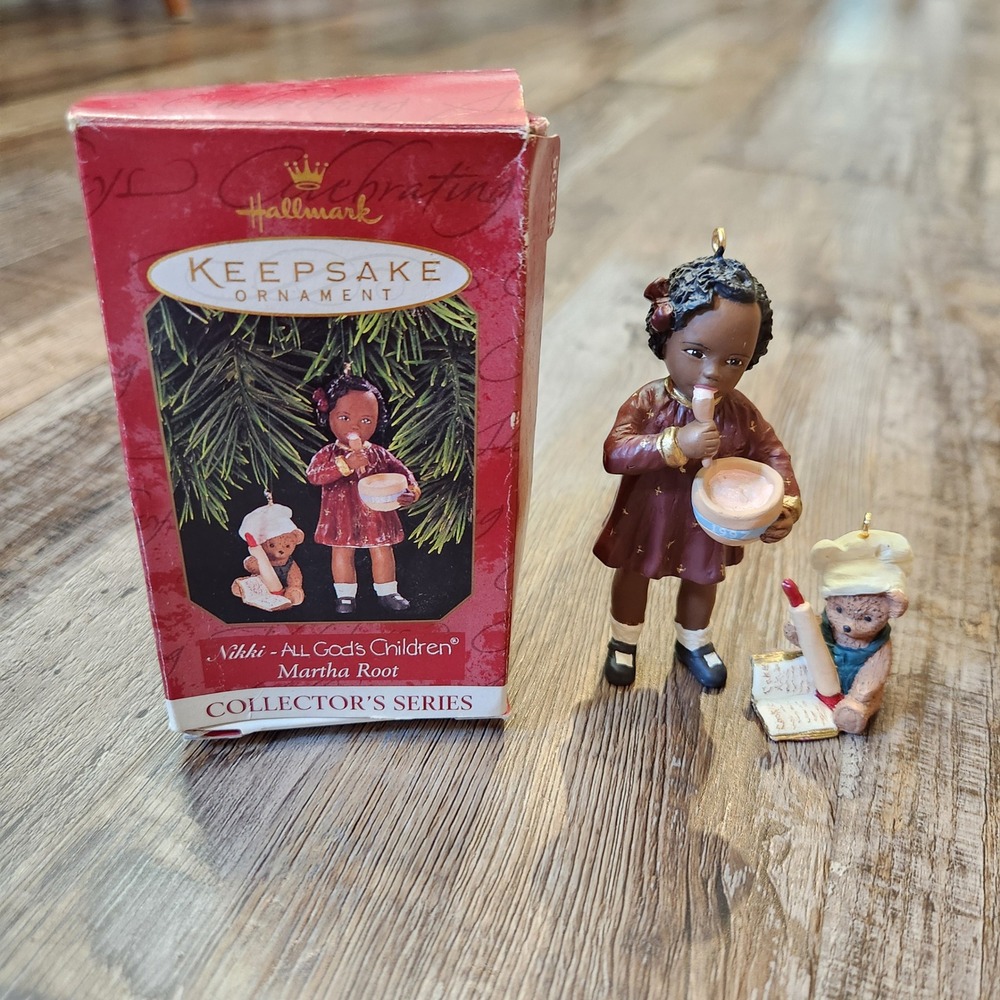 Hallmark Keepsake Ornament Nikki All Gods Children Martha Root 1997 2pc Set Box